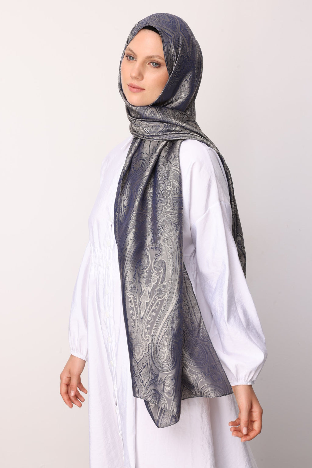 Navy Blue Lisa Pattern Shawl