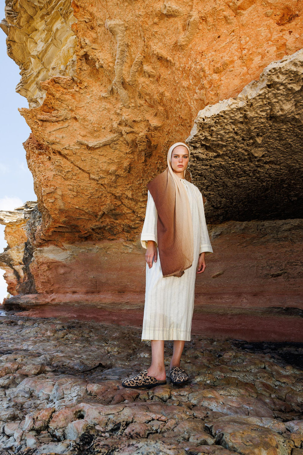 Caramel Aurora Muslin Shawl