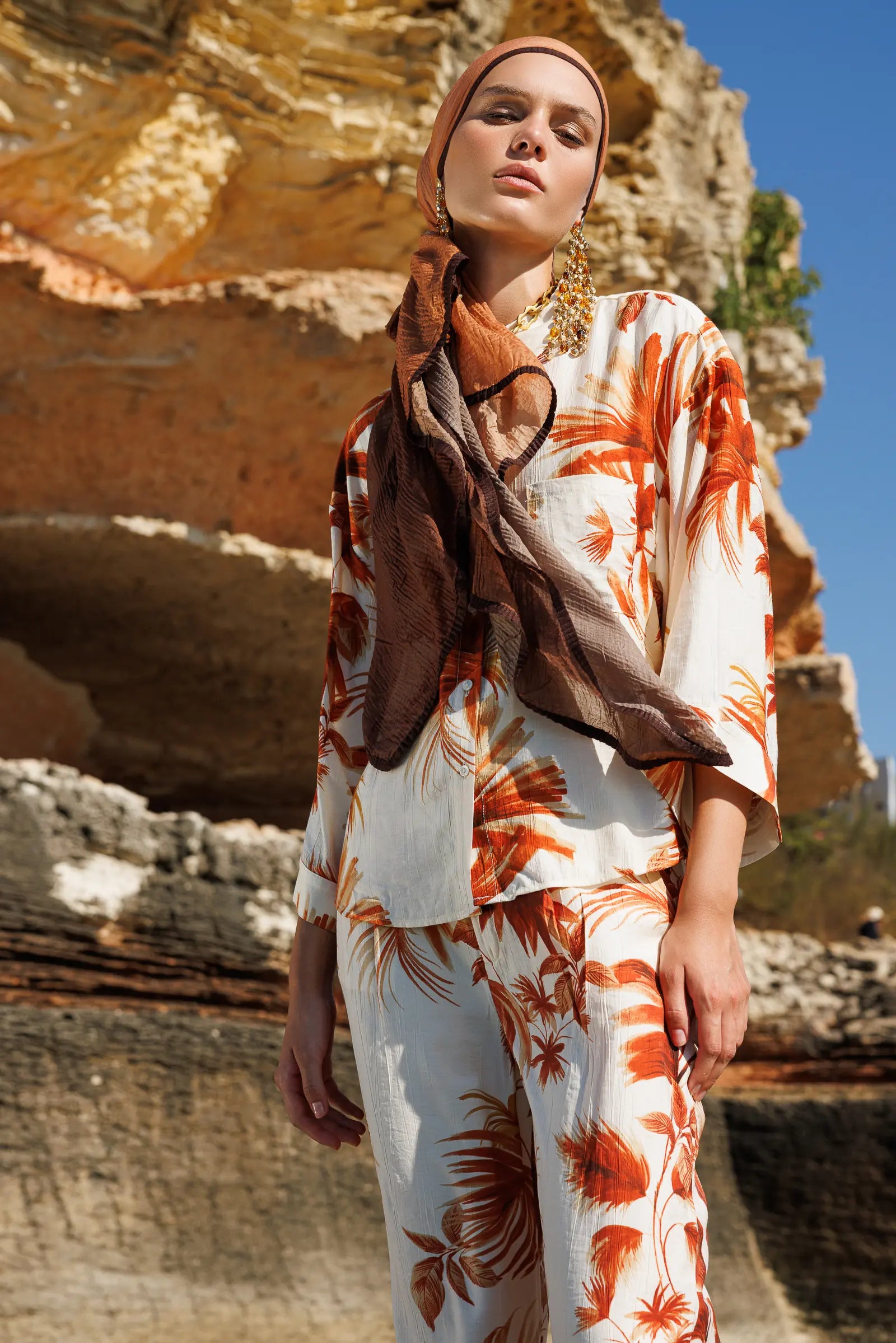 Copper Aurora Muslin Shawl