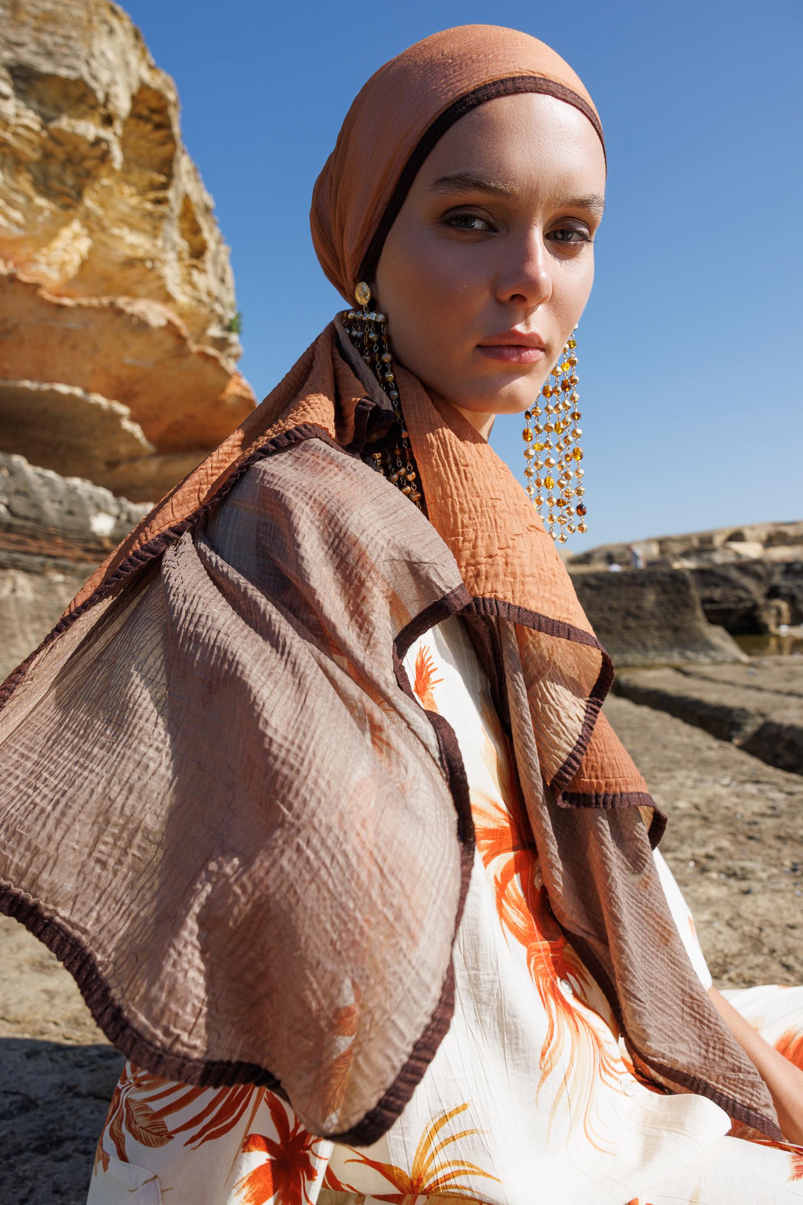 Copper Aurora Muslin Shawl
