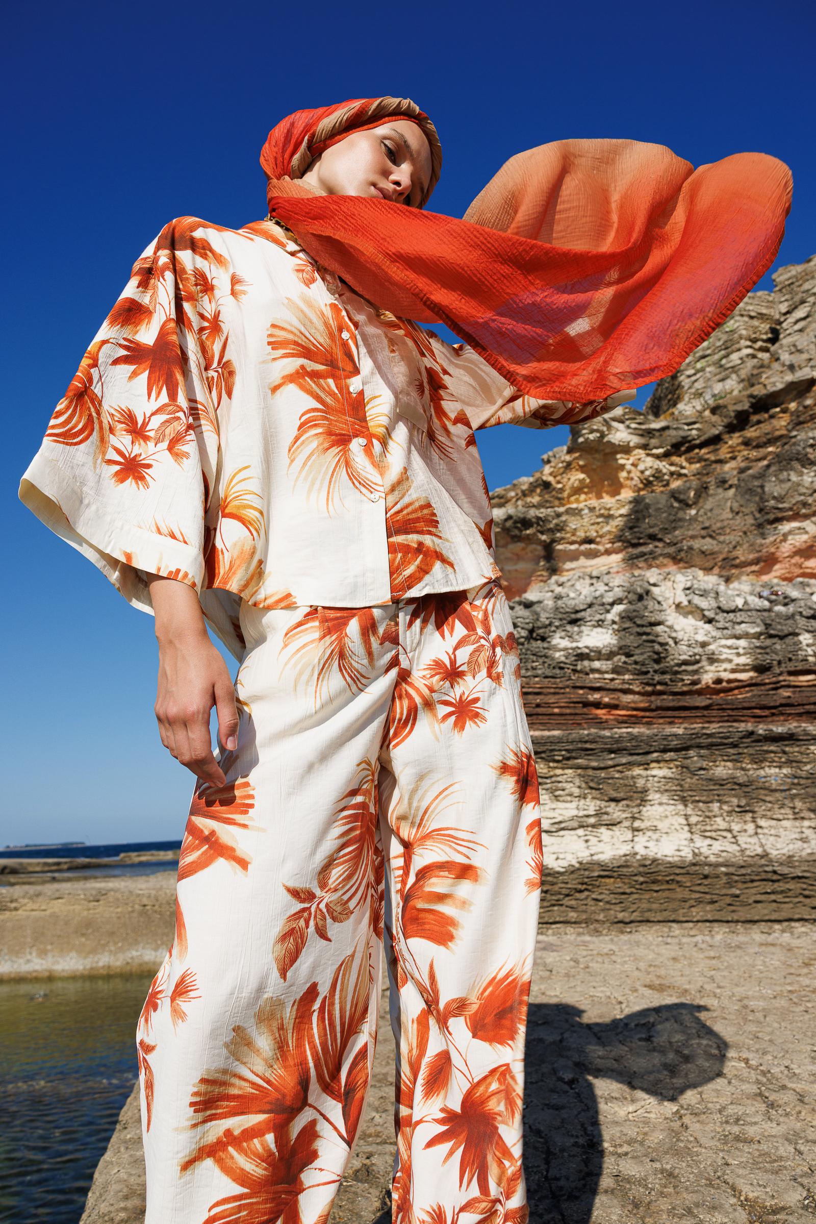 Terracotta Aurora Muslin Shawl