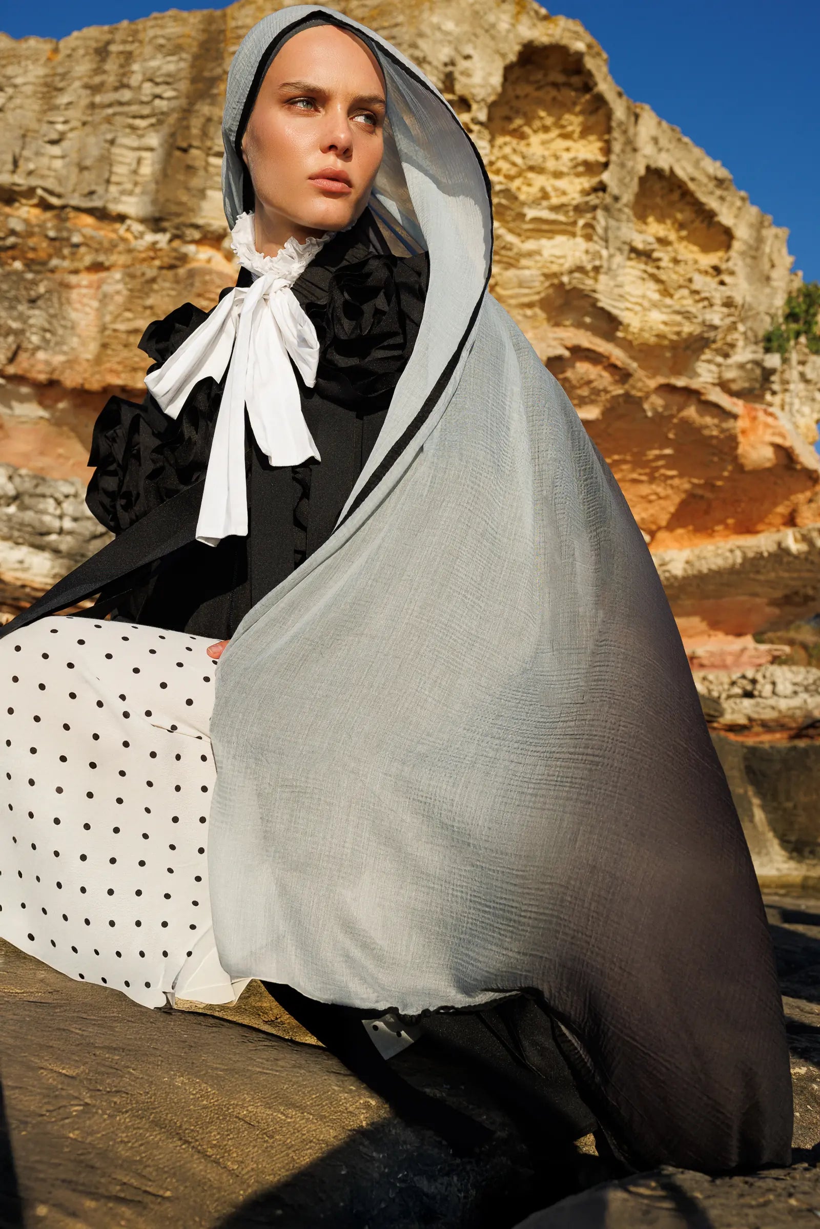 Smoke Aurora Muslin Shawl