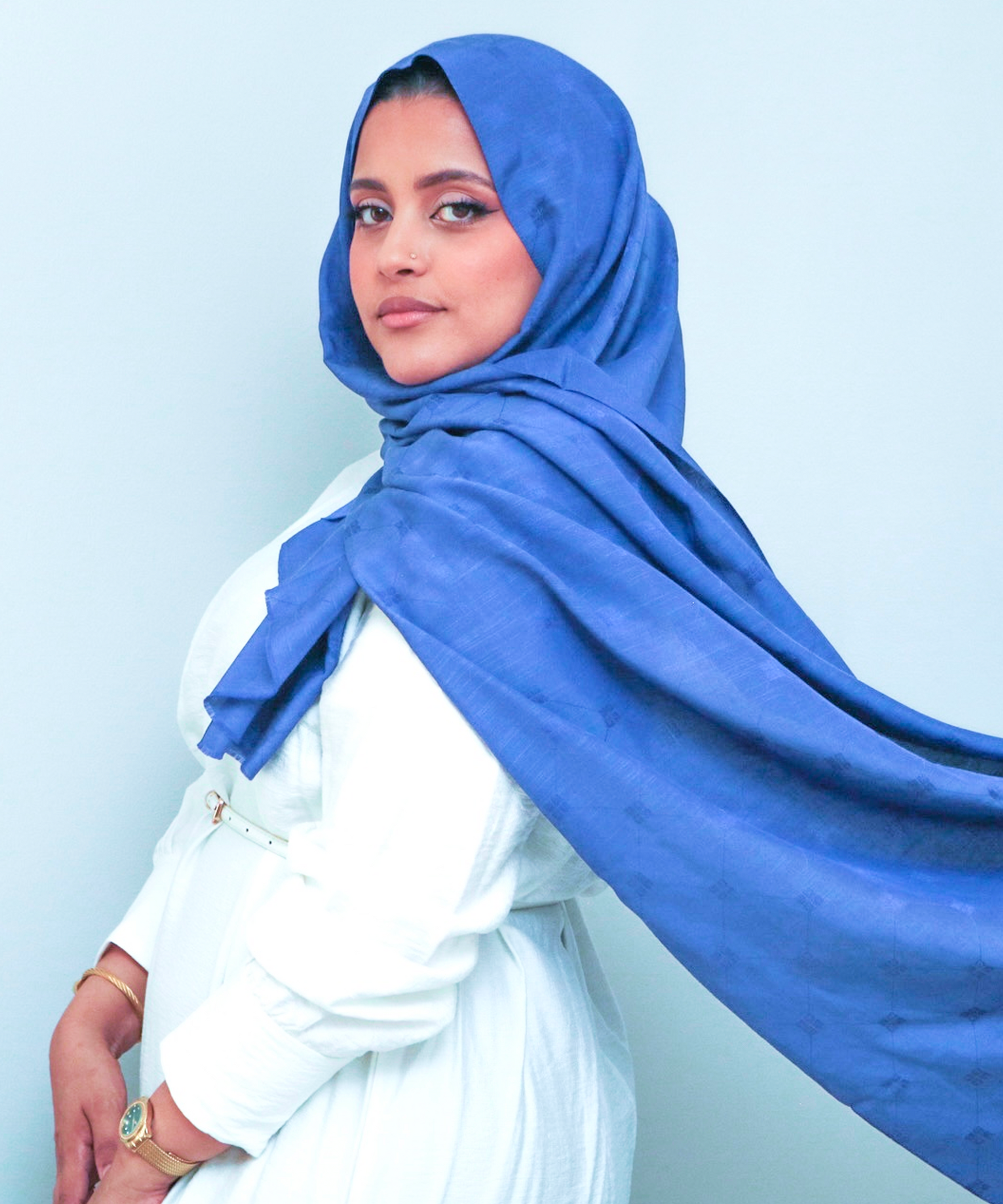 Vibrant Sapphire Blue Shawl Handmade