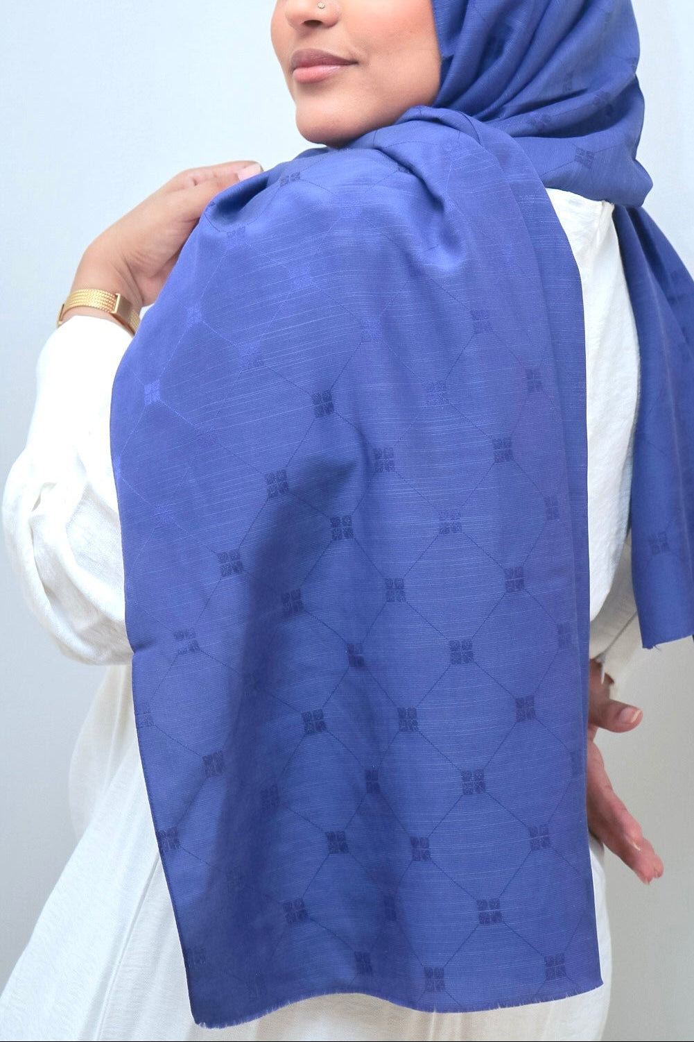 Vibrant Sapphire Blue Shawl Handmade