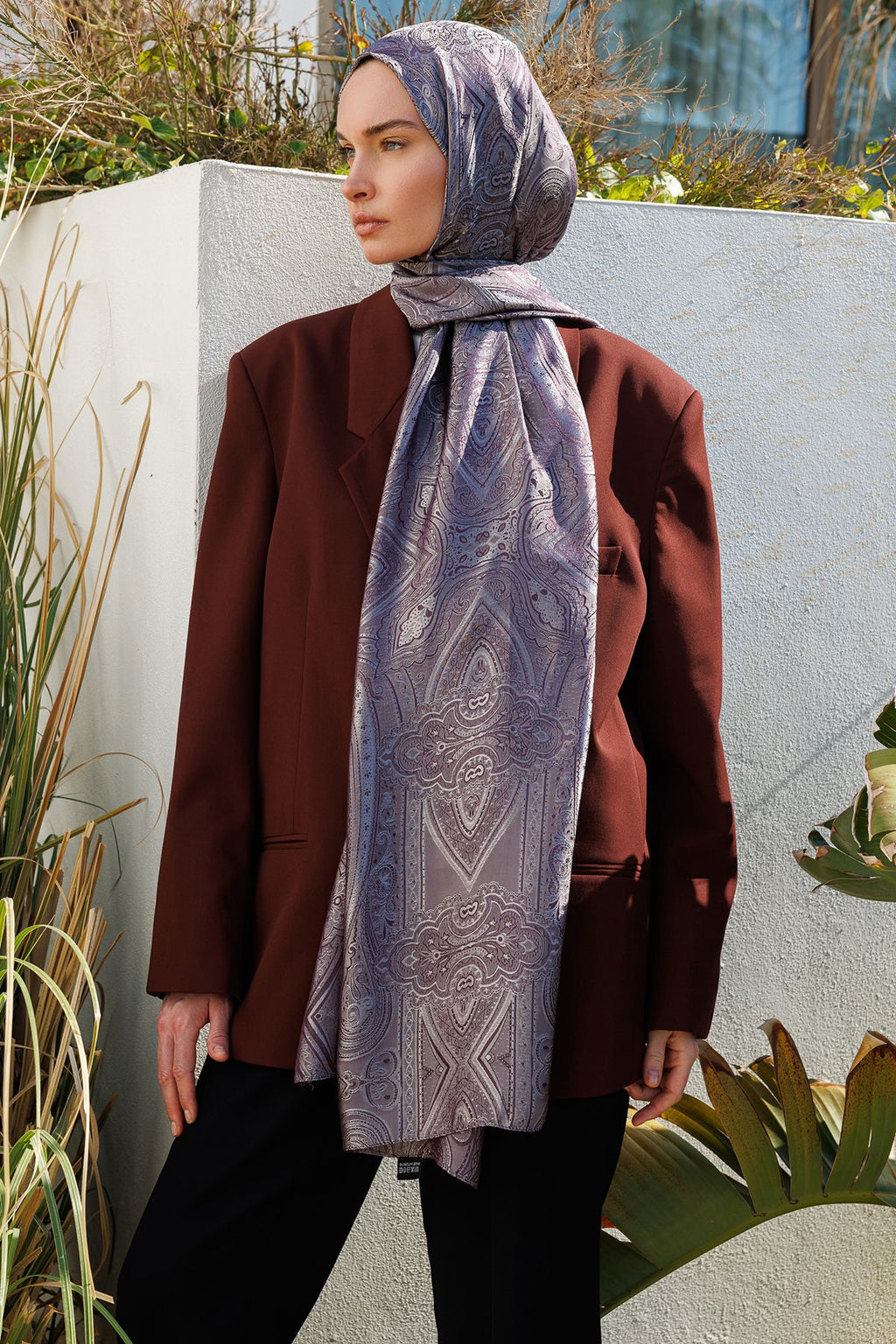 Purple Lisa Pattern Shawl