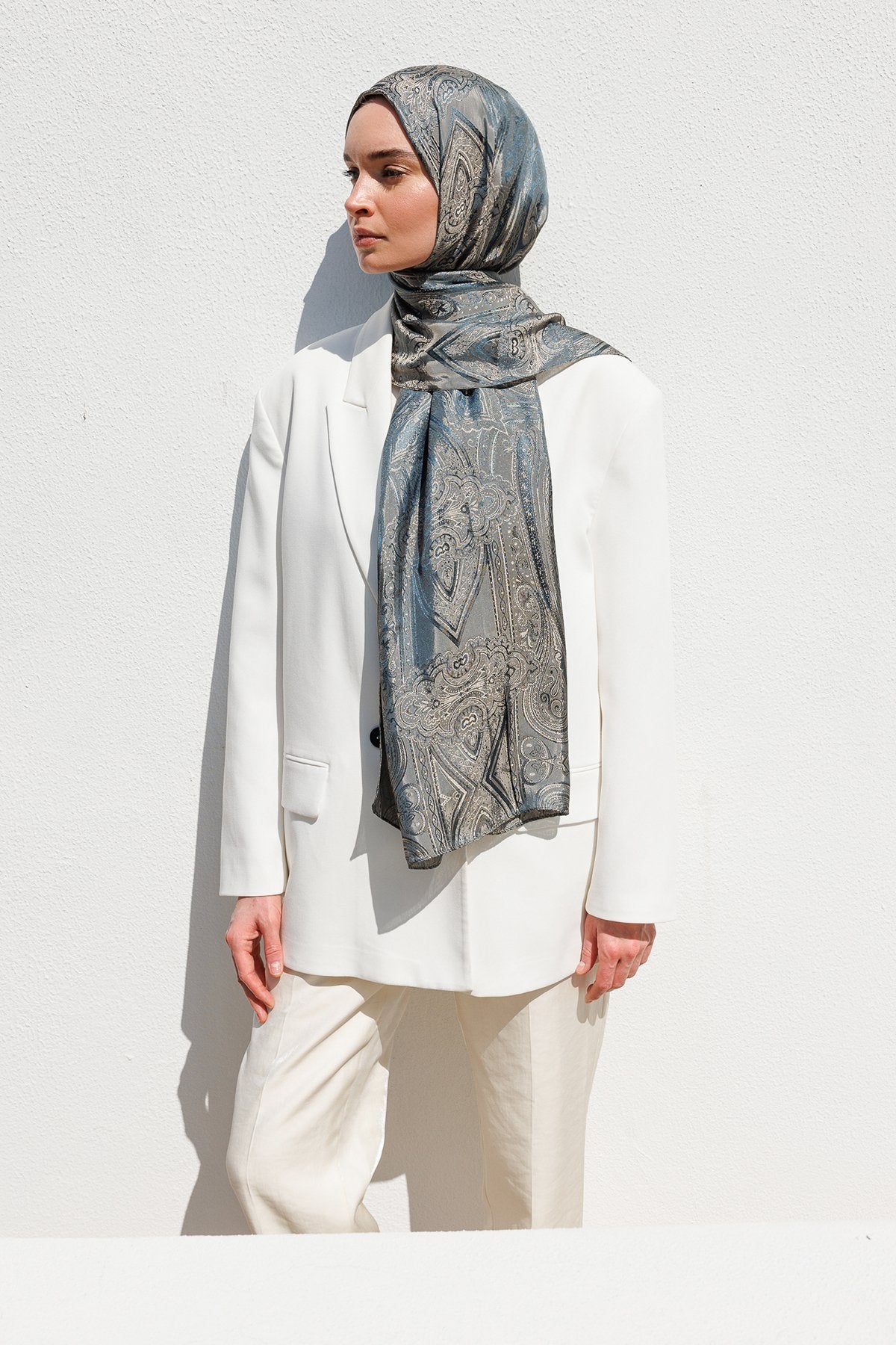 Petrol Blue Lisa Pattern Shawl