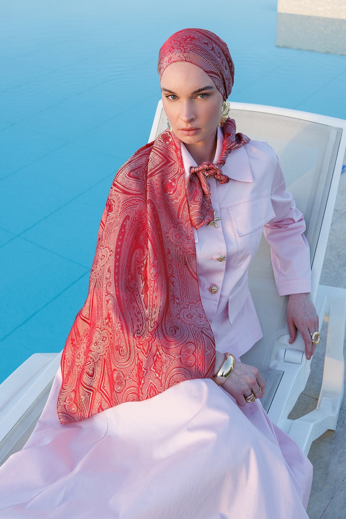 Pink Lisa Pattern Shawl