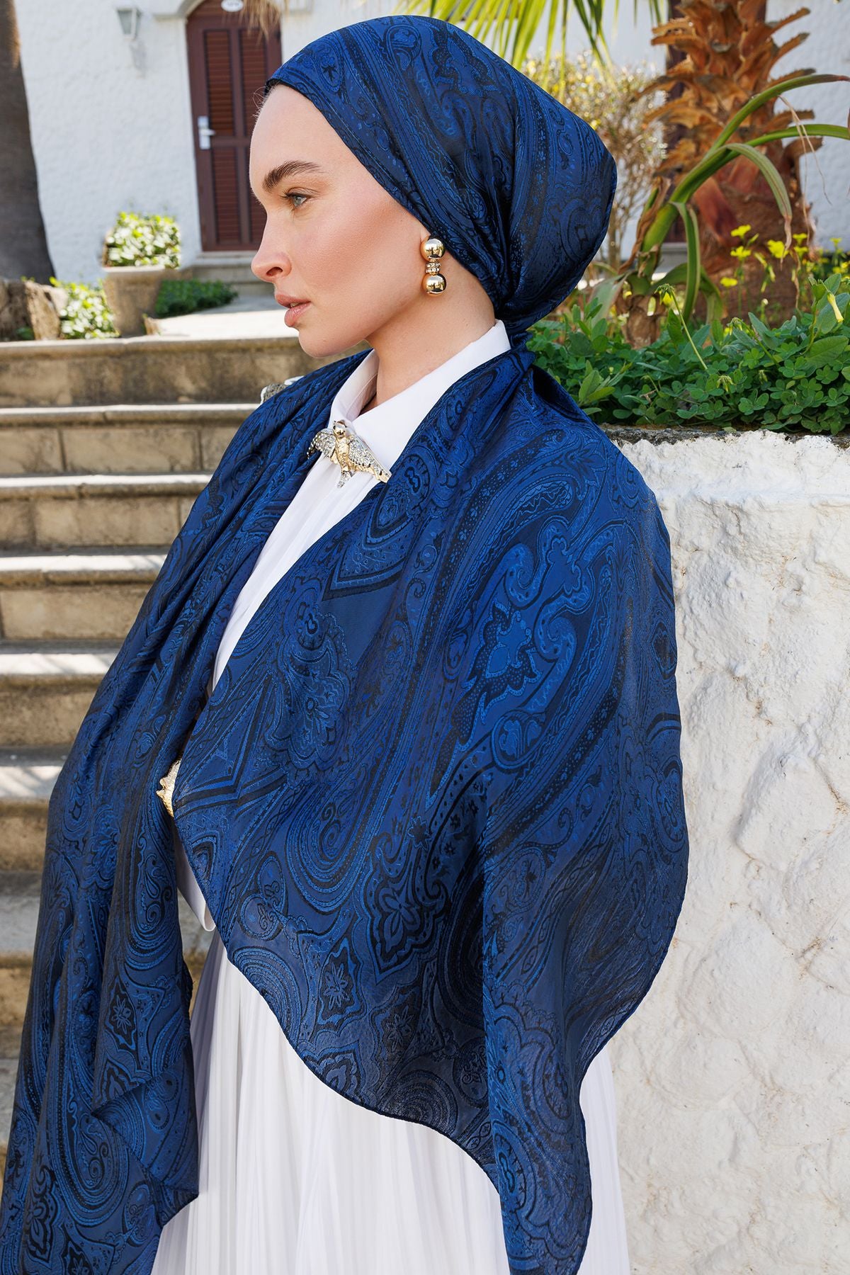 Indigo Lisa Pattern Shawl