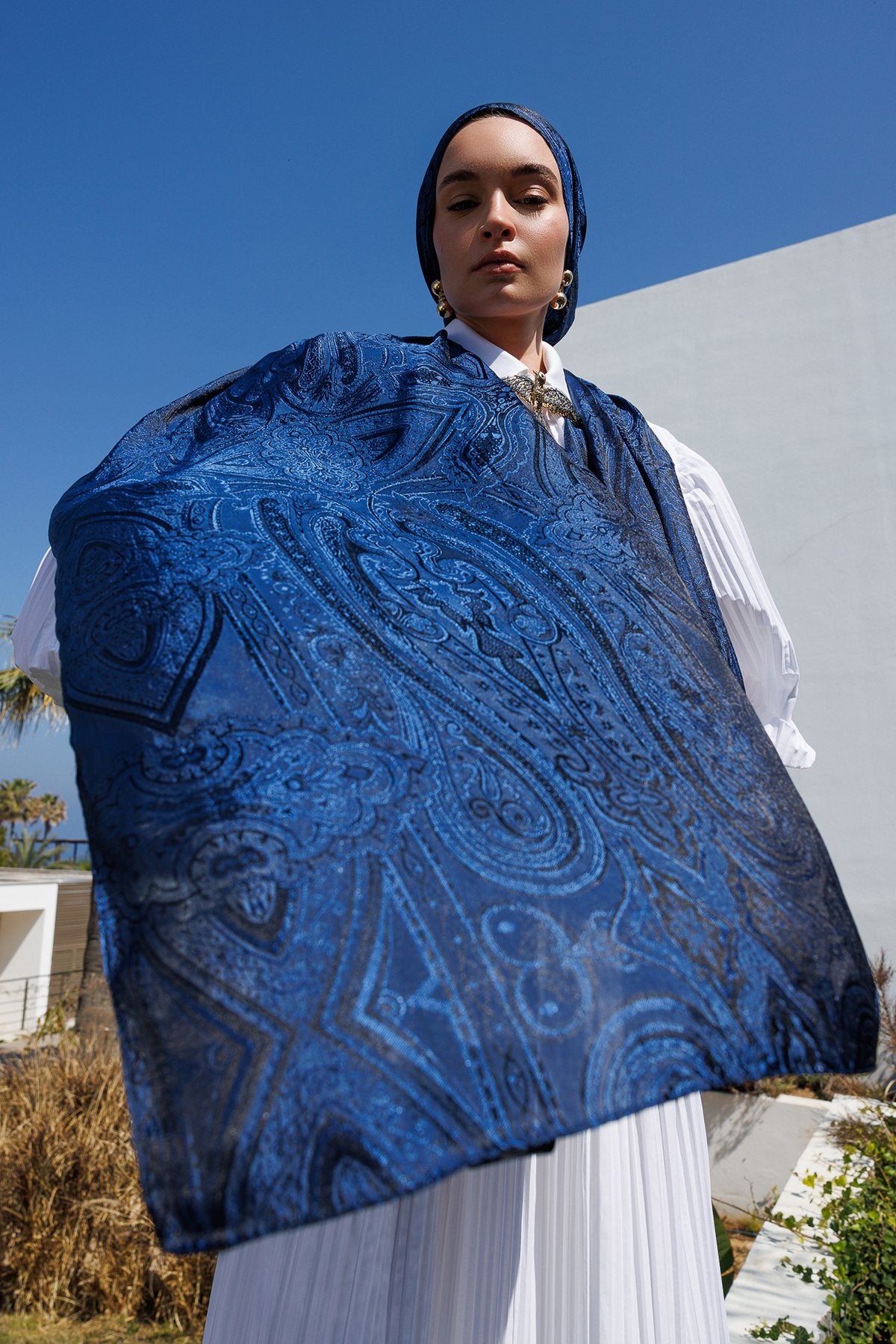 Indigo Lisa Pattern Shawl