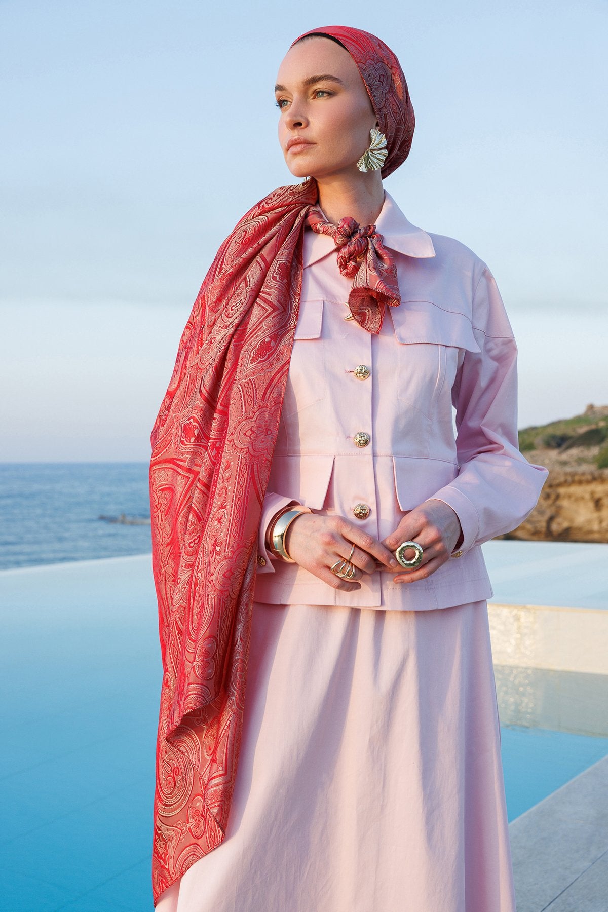 Pink Lisa Pattern Shawl