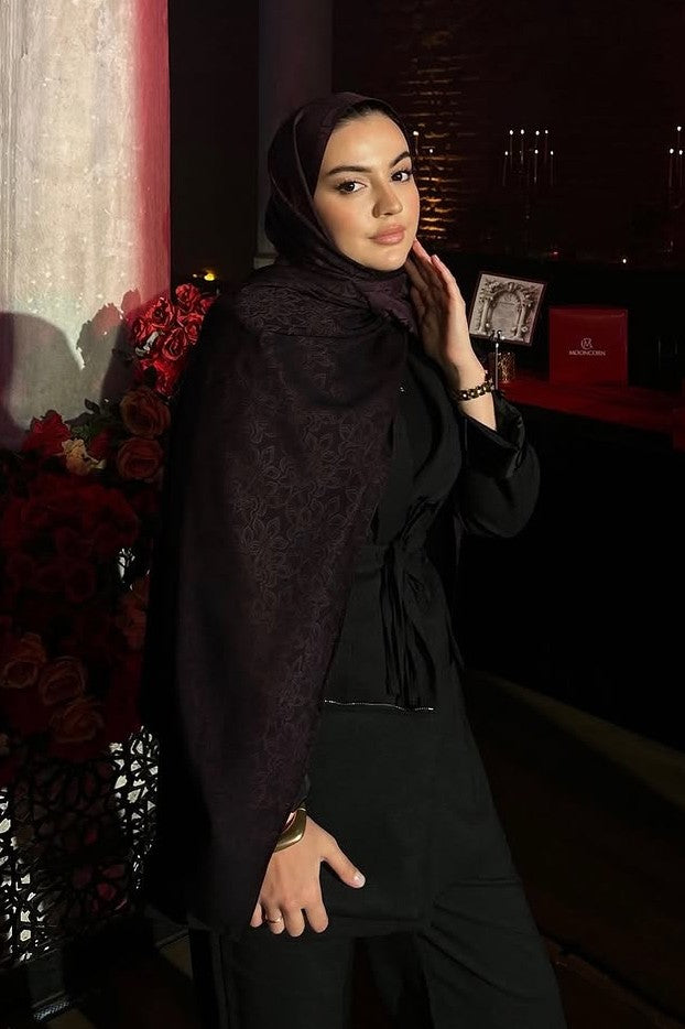 Purple-Black Nora Pattern Double-Sided Shawl