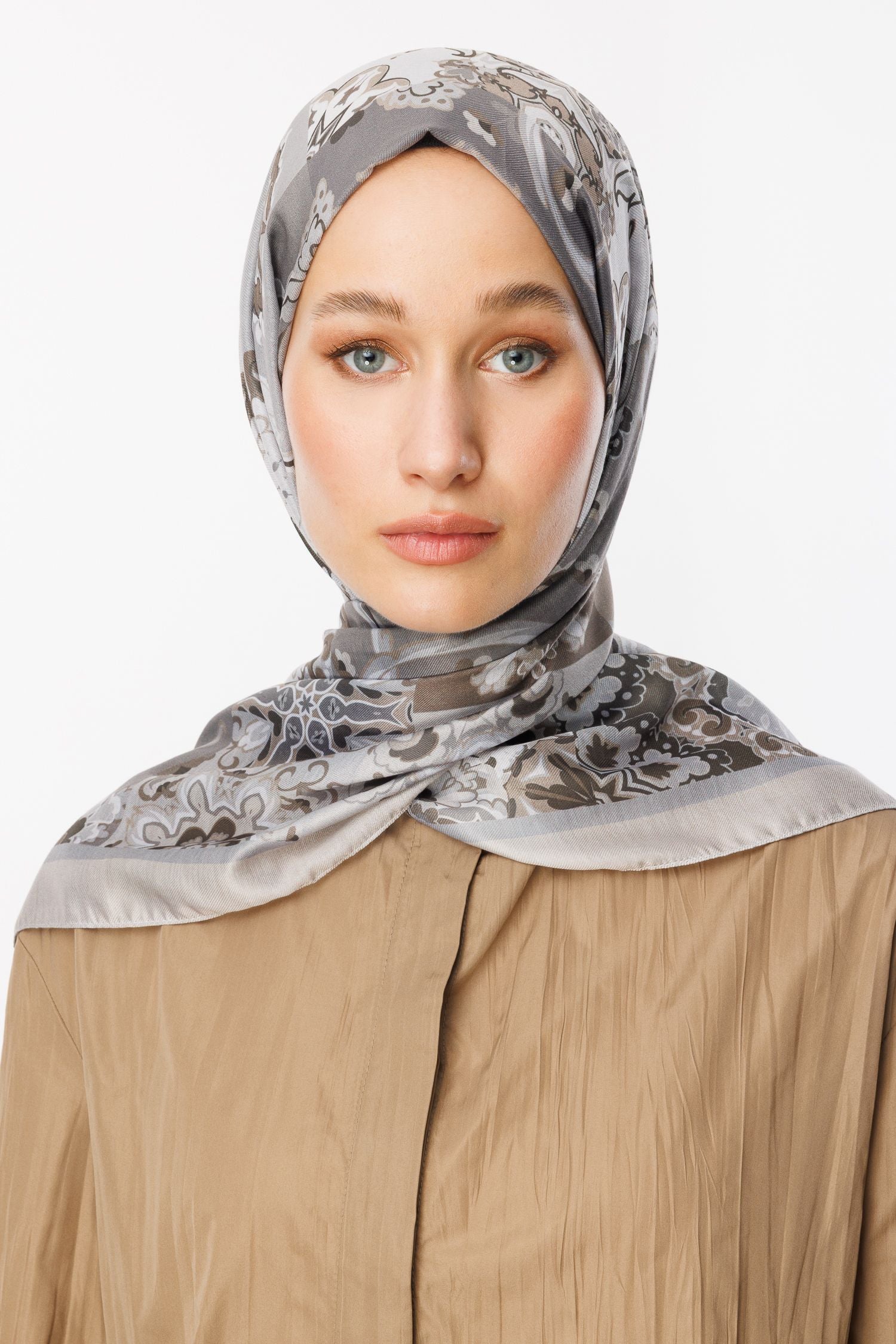 Stone Color Solhar Pattern Cotton Shawl