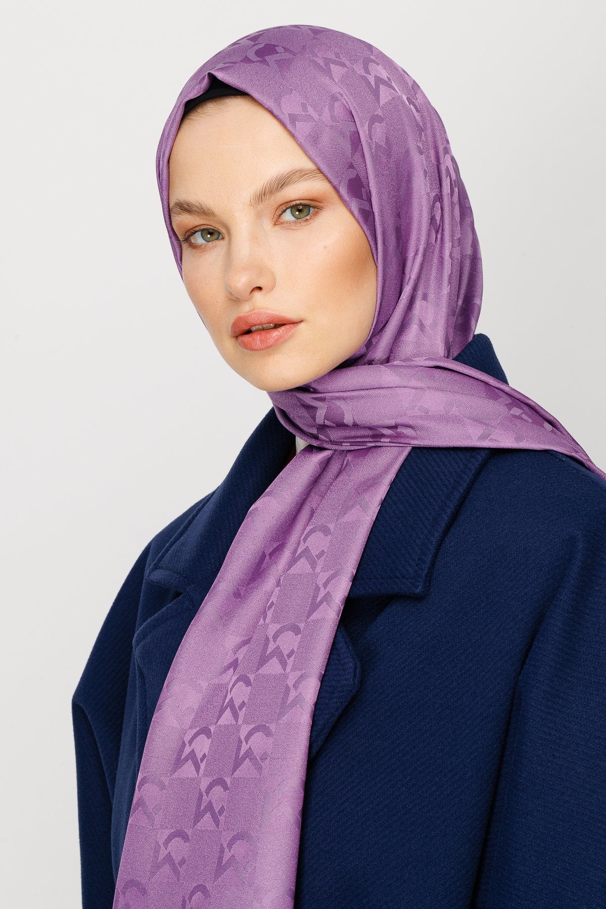 Lavender MC Pattern Jacquard Shawl