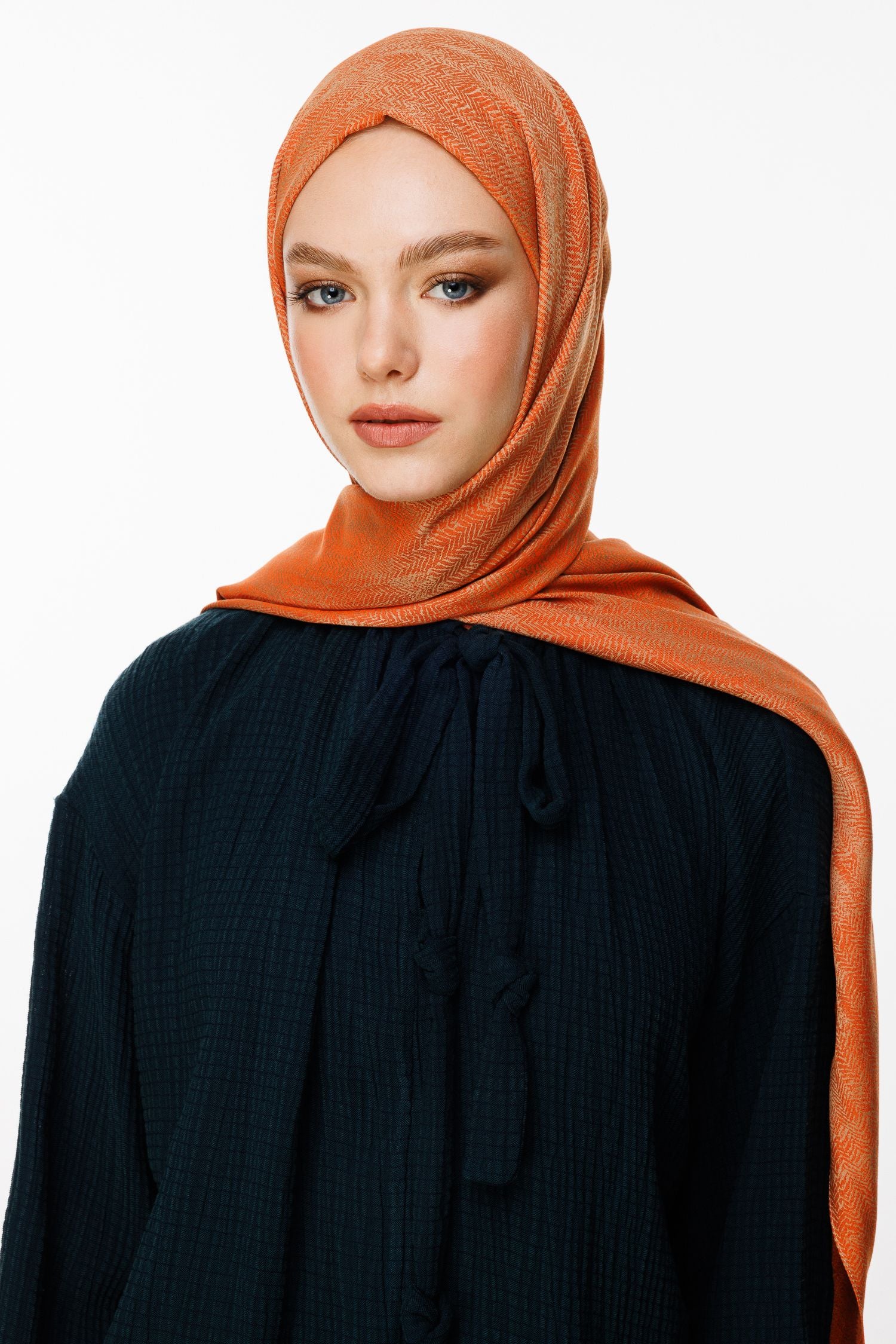 Mink-Cinnamon Sahra Pattern Double-Sided Shawl