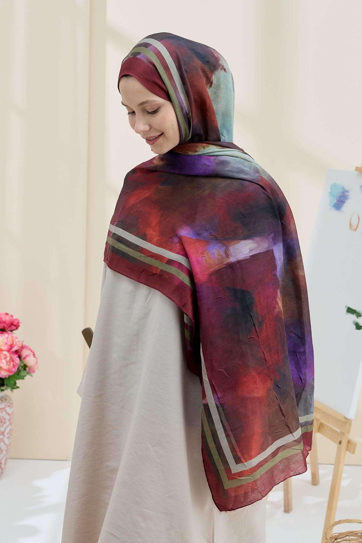 Burgundy Bamboo Shawl