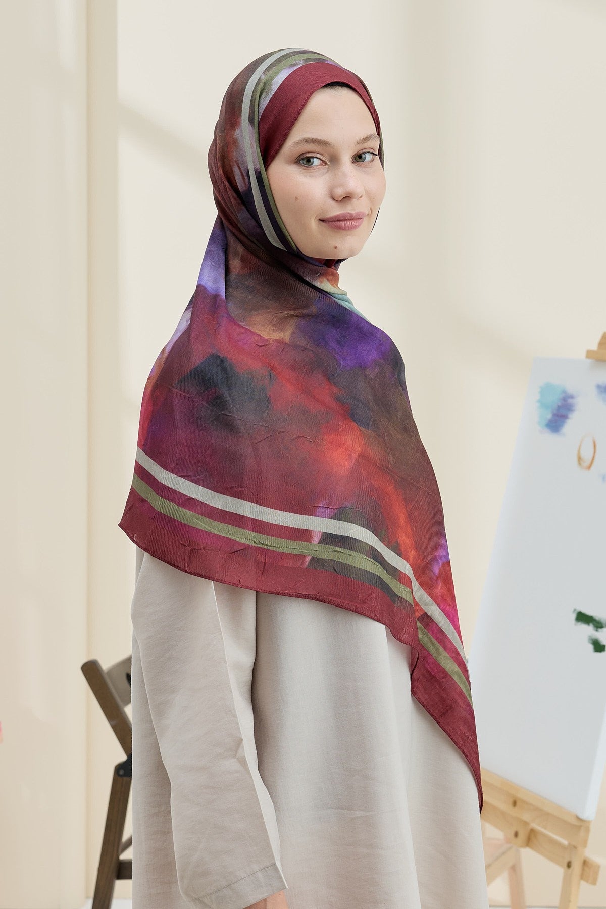 Burgundy Bamboo Shawl